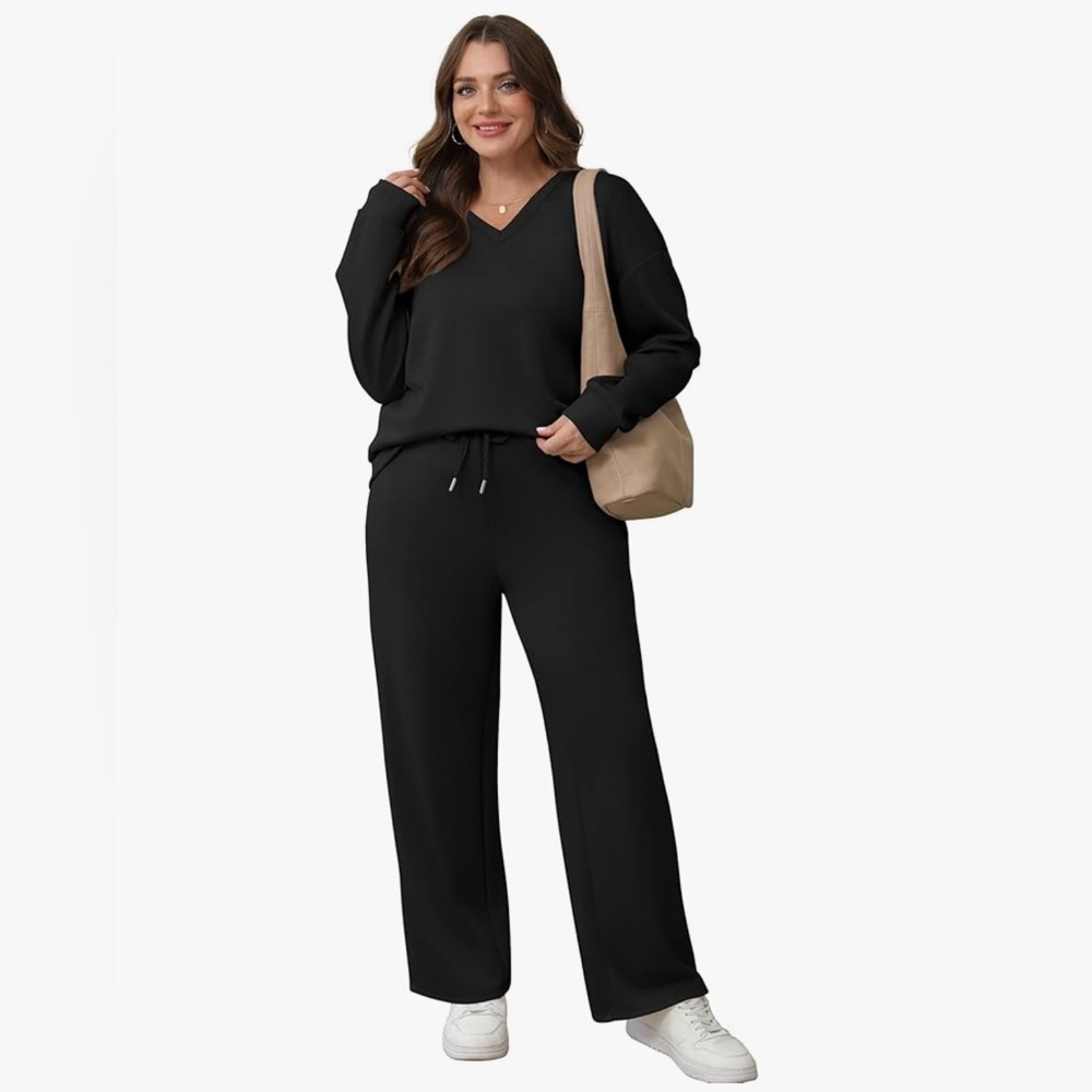 NWT Wiholl women’s size XXL black two piece loungewear/ casual set